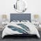 Designart 'Gold Indigo Feathers III' Glam Bedding Set - Duvet Cover & Shams